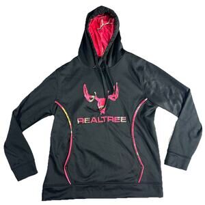 Realtree by Cottonwood Canyon Women’s Hoodie Small Black Pink Camo Logo Pullover